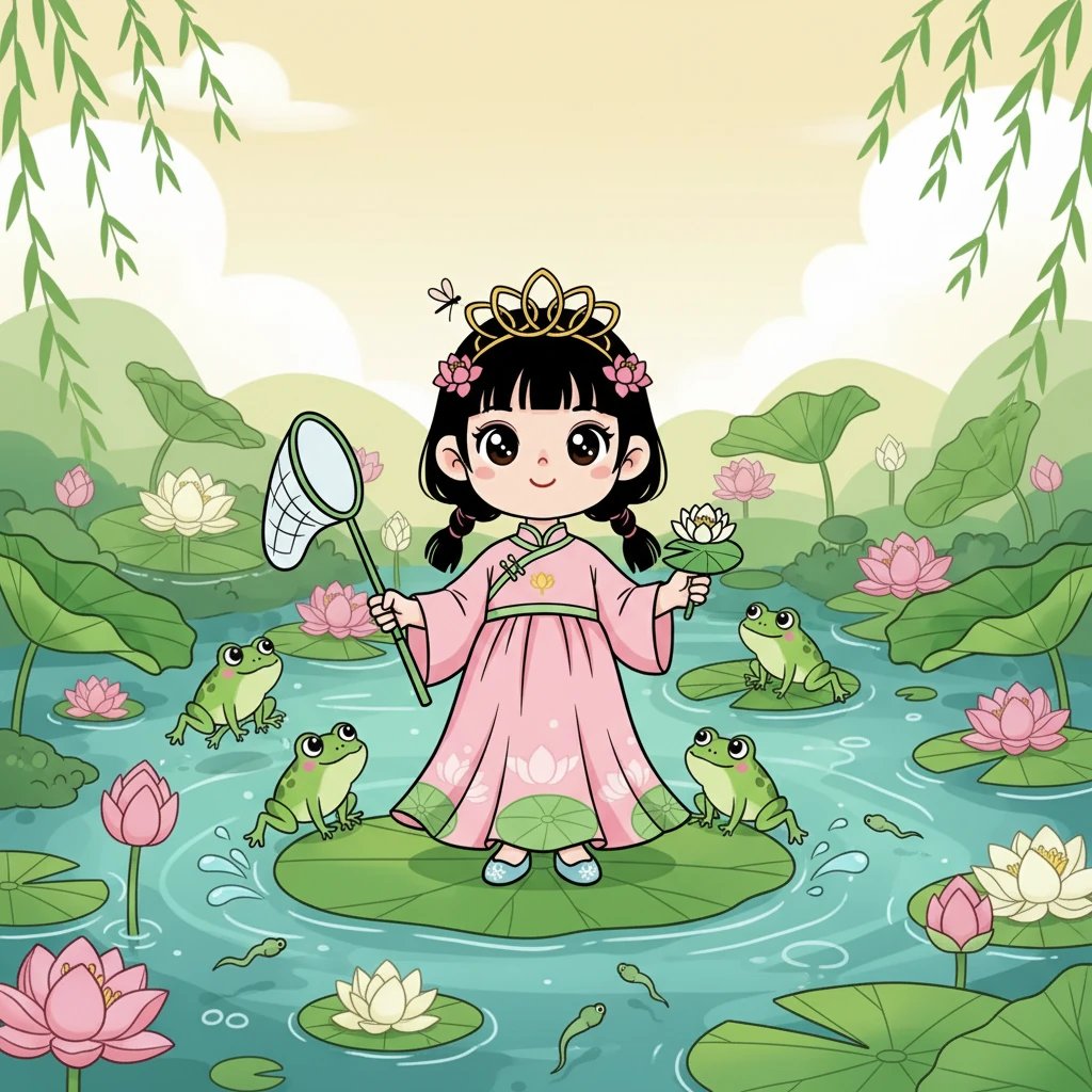 春天来了,小蝌蚪们慢慢地长出了腿,变成了小青蛙。小青蛙们开始学习跳跃,在荷叶上玩耍。小荷和小青蛙成为了好朋友,一起分享着荷塘的秘密。