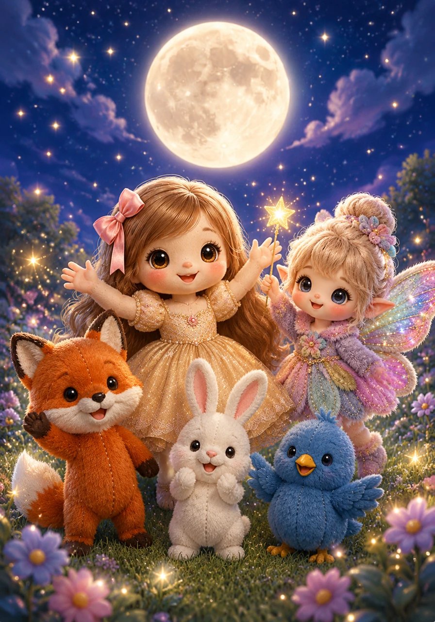 Under a bright, glowing moon, Lila celebrates with her friends and realizes that the most precious treasure in the world isn't a magical thread at all. She knows now that real magic comes from a kind heart and helping those around you, bringing a happy end to her grand adventure.