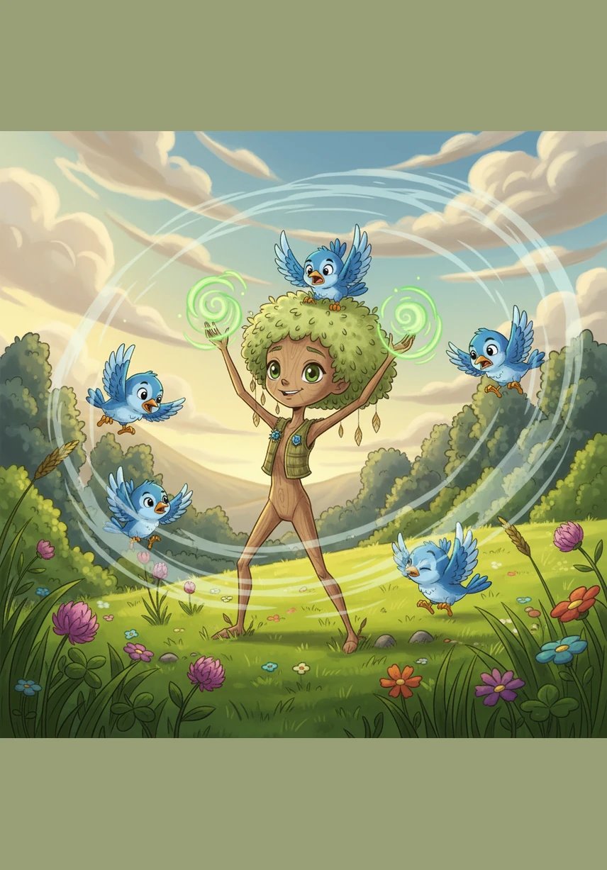 The wind grew stronger, swirling around the meadow in great, invisible loops that smelled of clover and rain. Willow closed her eyes, imagining she was water in a winding stream, and allowed her trunk to lean and her branches to sweep across the tall grass.