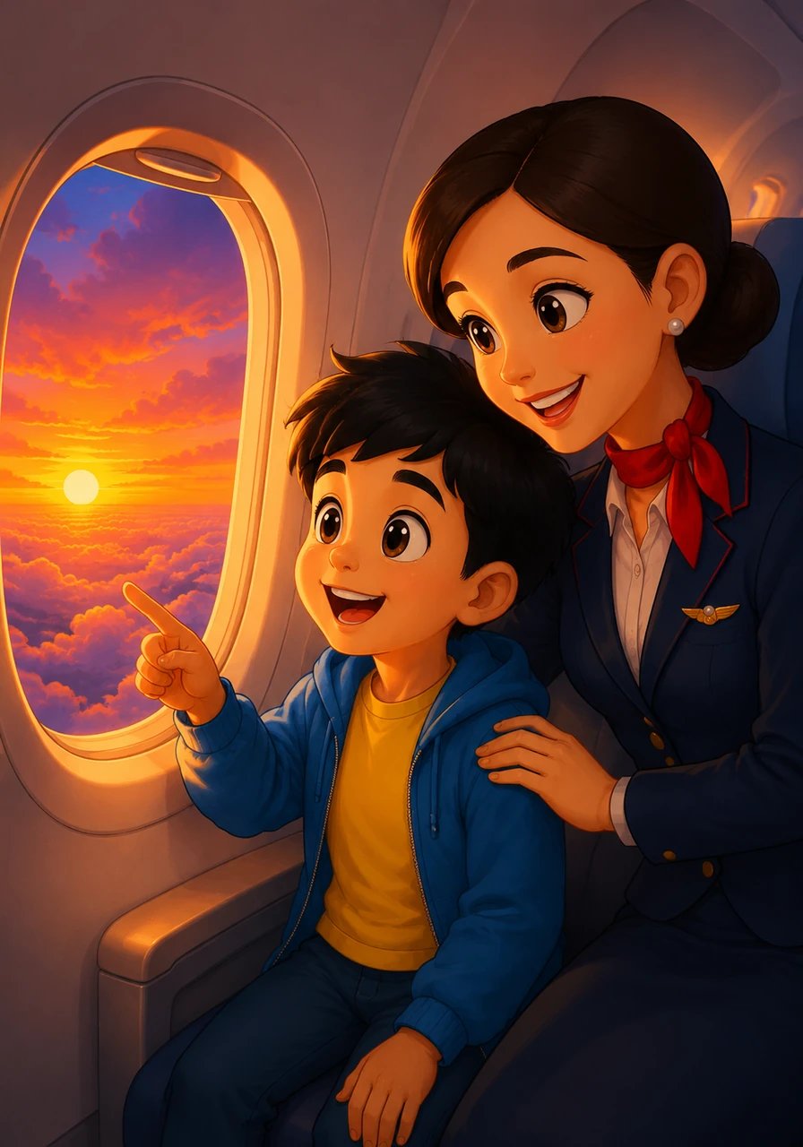 जैसे-जैसे सूरज डूबने लगा, आसमान में नारंगी, बैंगनी और गुलाबी रंगों की एक अद्भुत छटा बिखर गई। बादलों का समंदर इन रंगों में नहाया हुआ बेहद खूबसूरत और सिनेमैटिक लग रहा था।