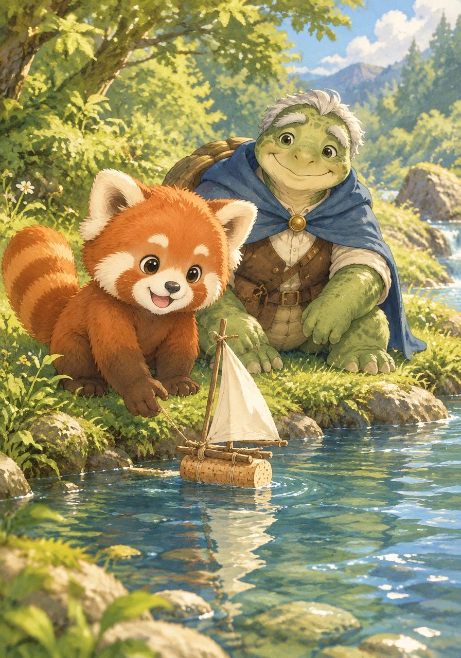 To celebrate their afternoon of discovery, Pip and Barnaby built a tiny sailboat out of lightweight cork and hollow twigs. Pip learned that by spreading out a ship's shape to hold lots of trapped air, even huge items could become light enough to float across the deep river.