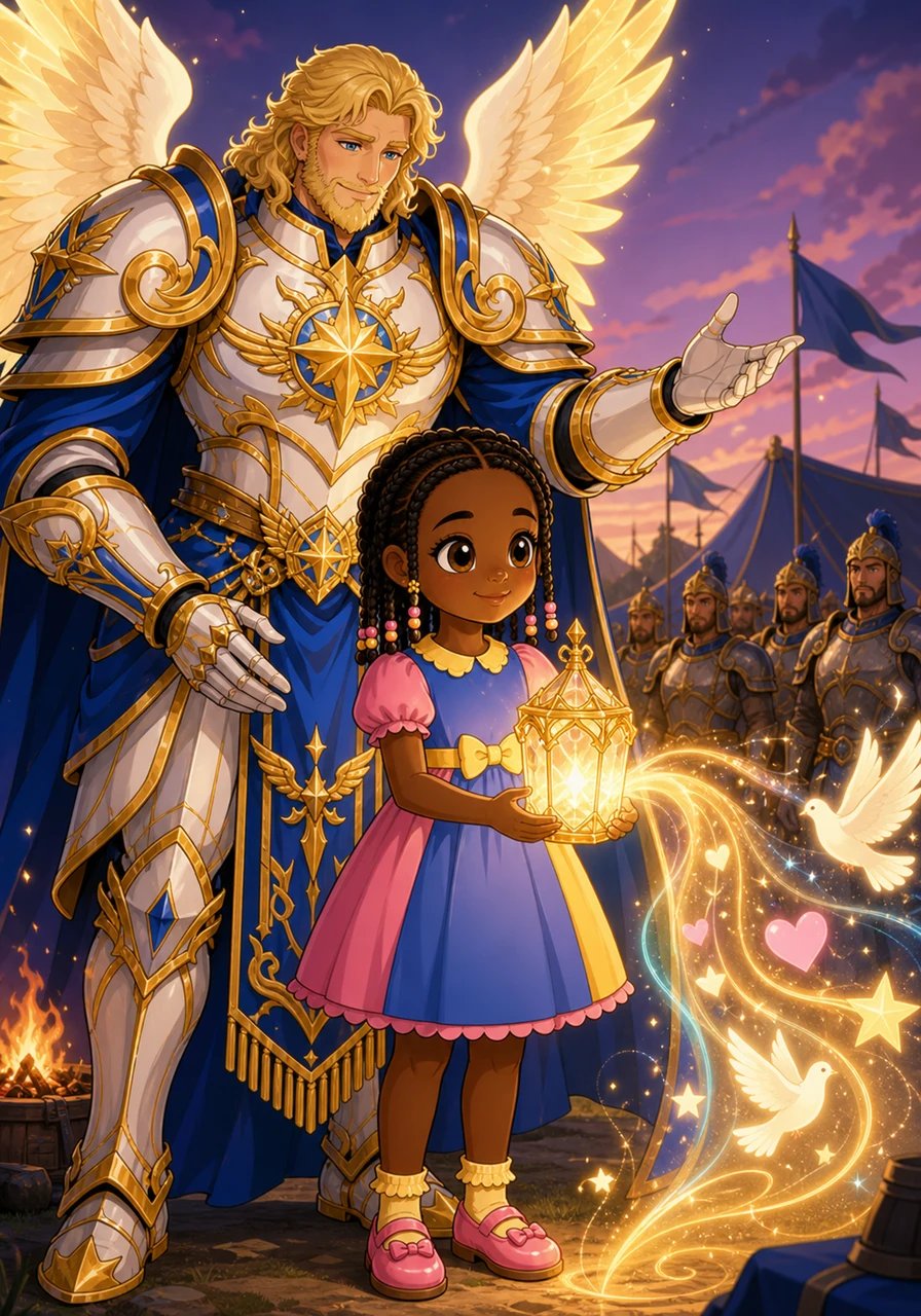 Le Général présenta la jeune fille à sa troupe, affirmant que la foi et la bonté d'un enfant donnaient aux anges la force de continuer leur mission. Guidée par le Général, Sophibelle apprit à insuffler ses plus beaux souhaits de paix, de santé et d'amour dans une lanterne de cristal sculptée.