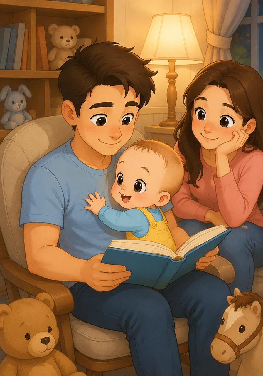 Écoute la voix douce qui te lit ces mots, c'est le son le plus rassurant du monde entier. Pose tes petites mains près du cœur de ton parent et ressens ce rythme calme et réconfortant.