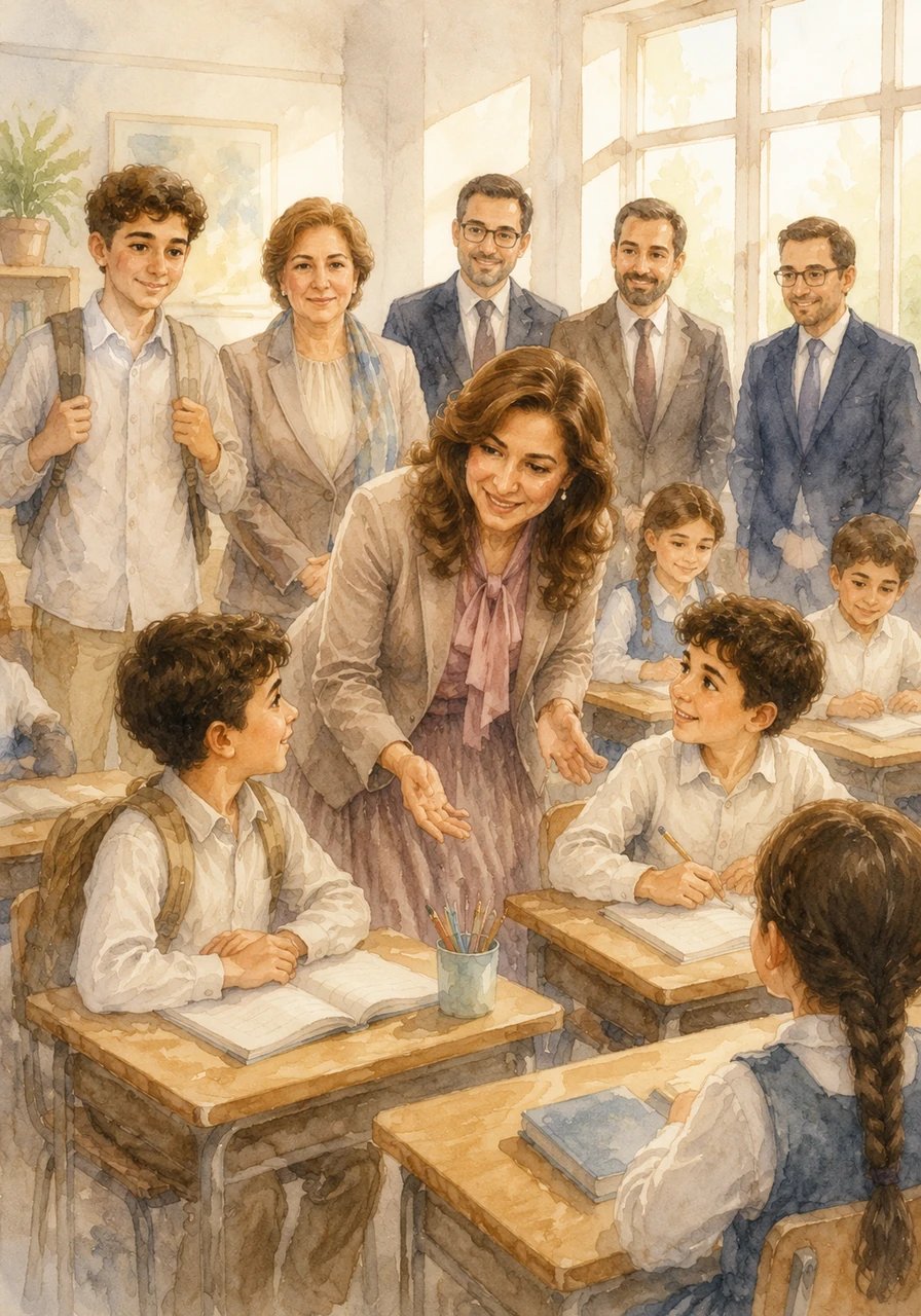 تفتح مدرسة عين السهلة أبوابها لاستقبال وفود وزيارات مهنية من مختلف اللواء والبلاد، حيث يتجول الزوار بين الصفوف بإعجاب شديد، لتتحول المدرسة من مكان يتعلم إلى منارة يُتعلم منها.