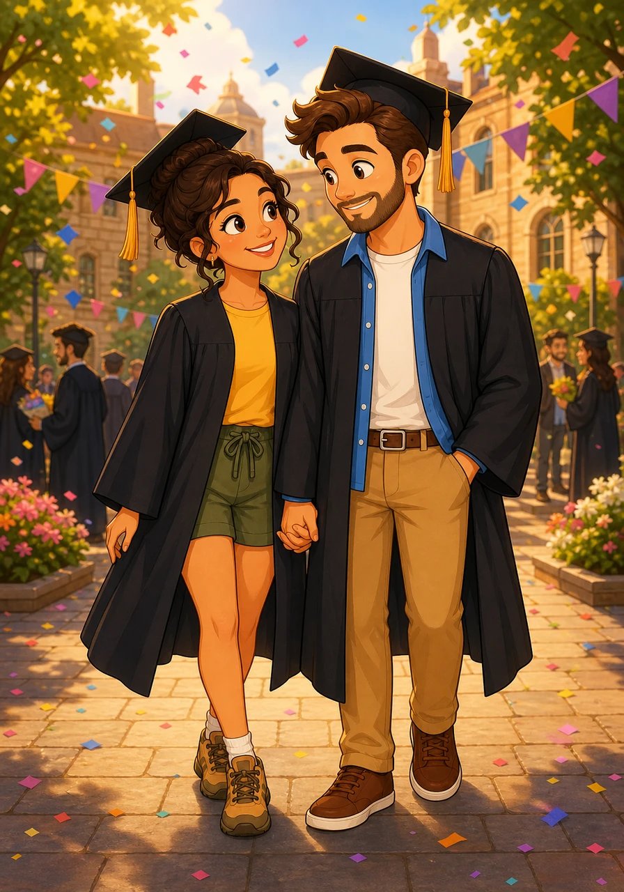 A lo largo de los años académicos, la pareja compartió incontables tardes de estudio, proyectos en equipo y grandes sueños de futuro. Se graduaron tomados de la mano, convencidos de que su hermosa conexión perduraría mucho más allá de las aulas universitarias.