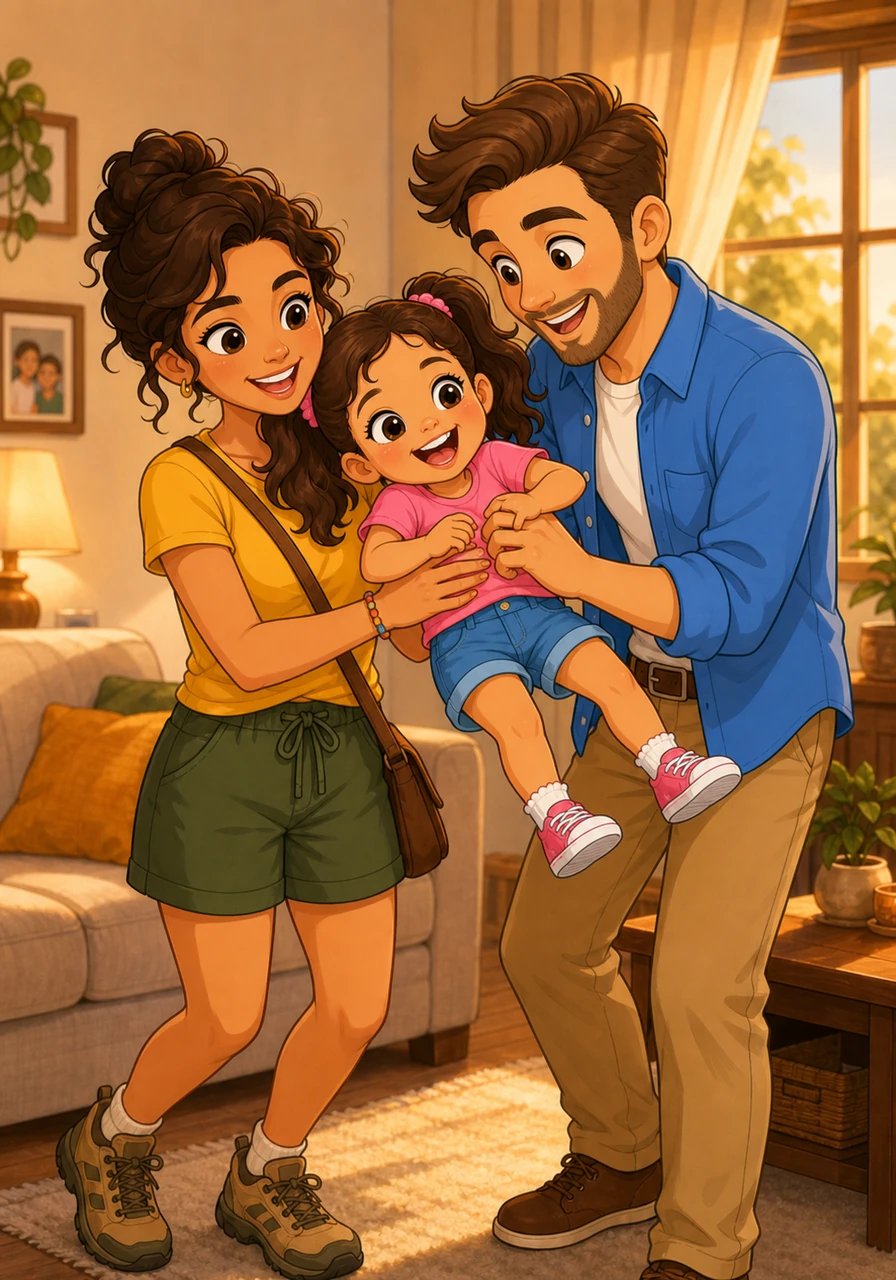 Tiempo después, la vida llenó de alegría su hogar con la llegada de una pequeña y hermosa niña que iluminó cada rincón de sus vidas. La pequeña heredó la risa contagiosa de Guada y la mirada curiosa de Kevin, consolidando la unión de la joven familia.