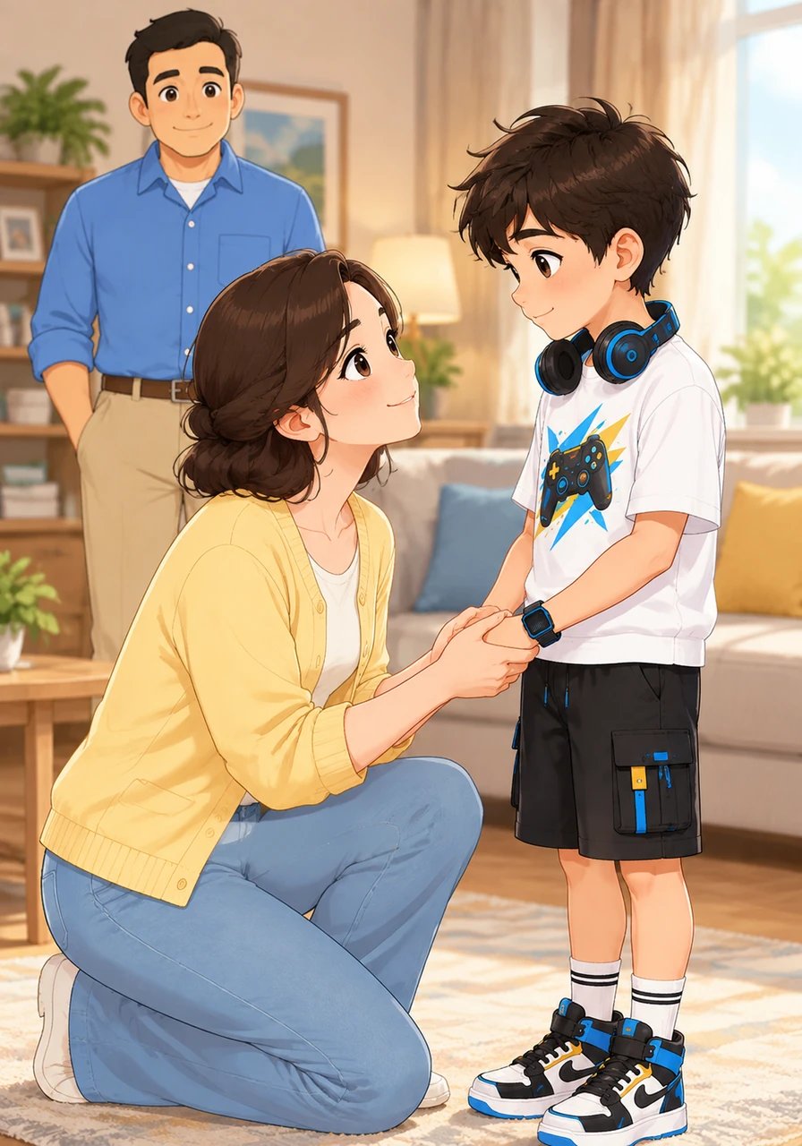 Su mamá le asegura con ternura que el autismo no es nada malo ni algo que haya que arreglar. Es simplemente la manera en que está diseñado su cerebro, como si tuviera un sistema operativo distinto, potente y lleno de funciones especiales que le permiten sentir y pensar con gran intensidad.