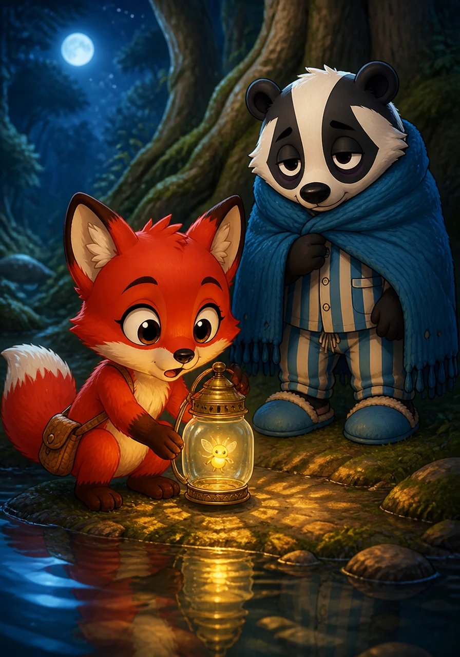 Pippa gently scooped the lantern from the water and gasped softly as it flickered to life, painting delicate patterns of starlight across her paws. Inside the glowing glass, a tiny golden firefly whispered that the lantern belonged to the Great Moonlit Tower at the edge of the forest. Pippa knew right then that she was about to embark on a very special journey to return it home.