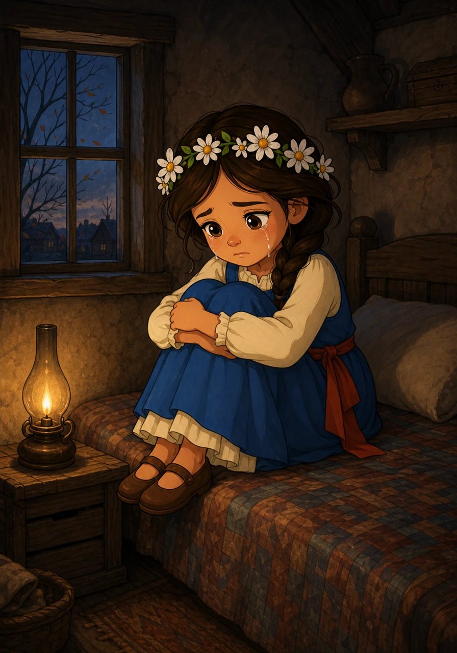 Malheureusement, un soir d'automne, les anciens du village découvrirent le secret de Lila et se mirent en colère par peur de l'inconnu. Ils lui interdirent de retourner près du mur, prétendant que les gens d'en bas étaient bien trop différents d'eux. Triste et isolée dans sa chambre, Lila pleura en pensant à son ami qui l'attendait dans le froid.