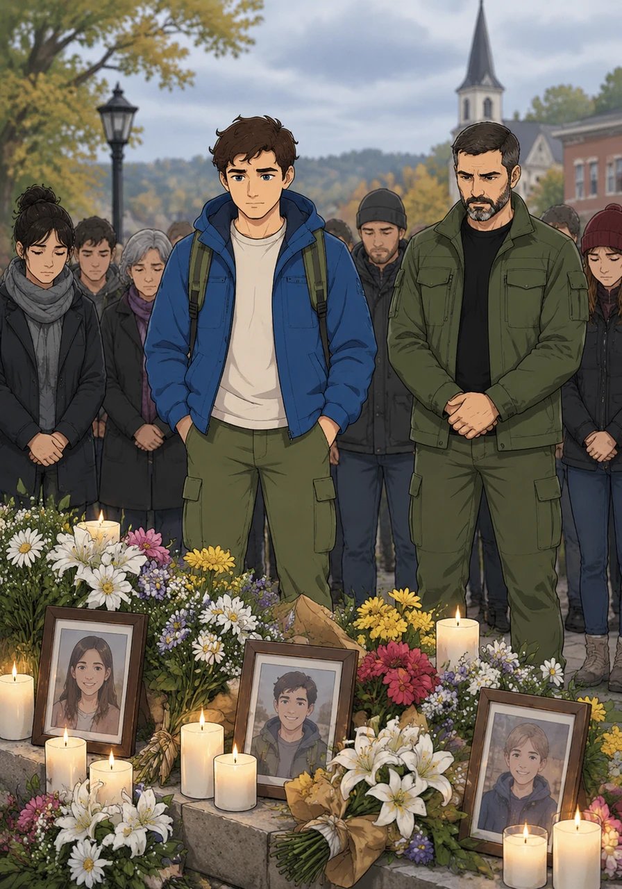 In the months that followed, the town gathered at the site to establish a quiet memorial adorned with candles, flowers, and photos. Daniel stood among the grieving crowd, reflecting on the sacred memories of those whose lives were cut far too short.