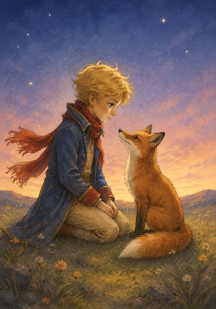A wise Fox appears and gently asks the Little Prince to tame him, teaching him that shared time and care make someone truly special. Before they say a heartbreaking goodbye, the Fox reveals a grand secret: it is only with the heart that one can see rightly.