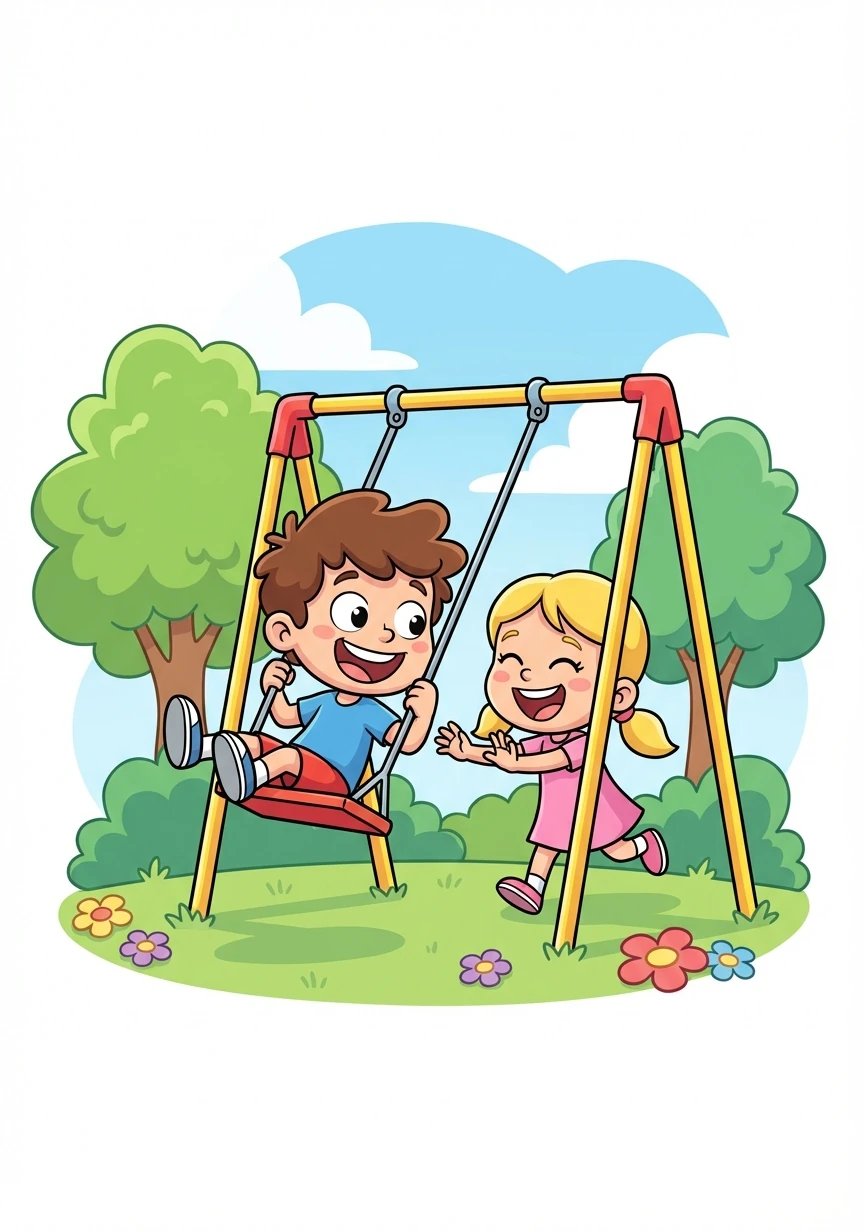 A partir daquele dia, Lucas e Ana se tornaram os melhores amigos e a praça se tornou o lugar mais feliz do mundo para os dois.