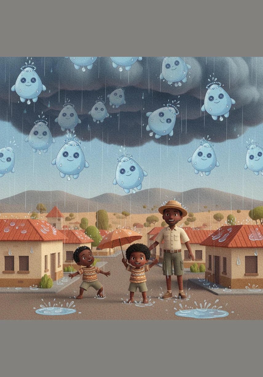The heavy clouds finally burst, sending a refreshing downpour of rain dancing across the dusty streets and rooftops of the city of Windhoek.