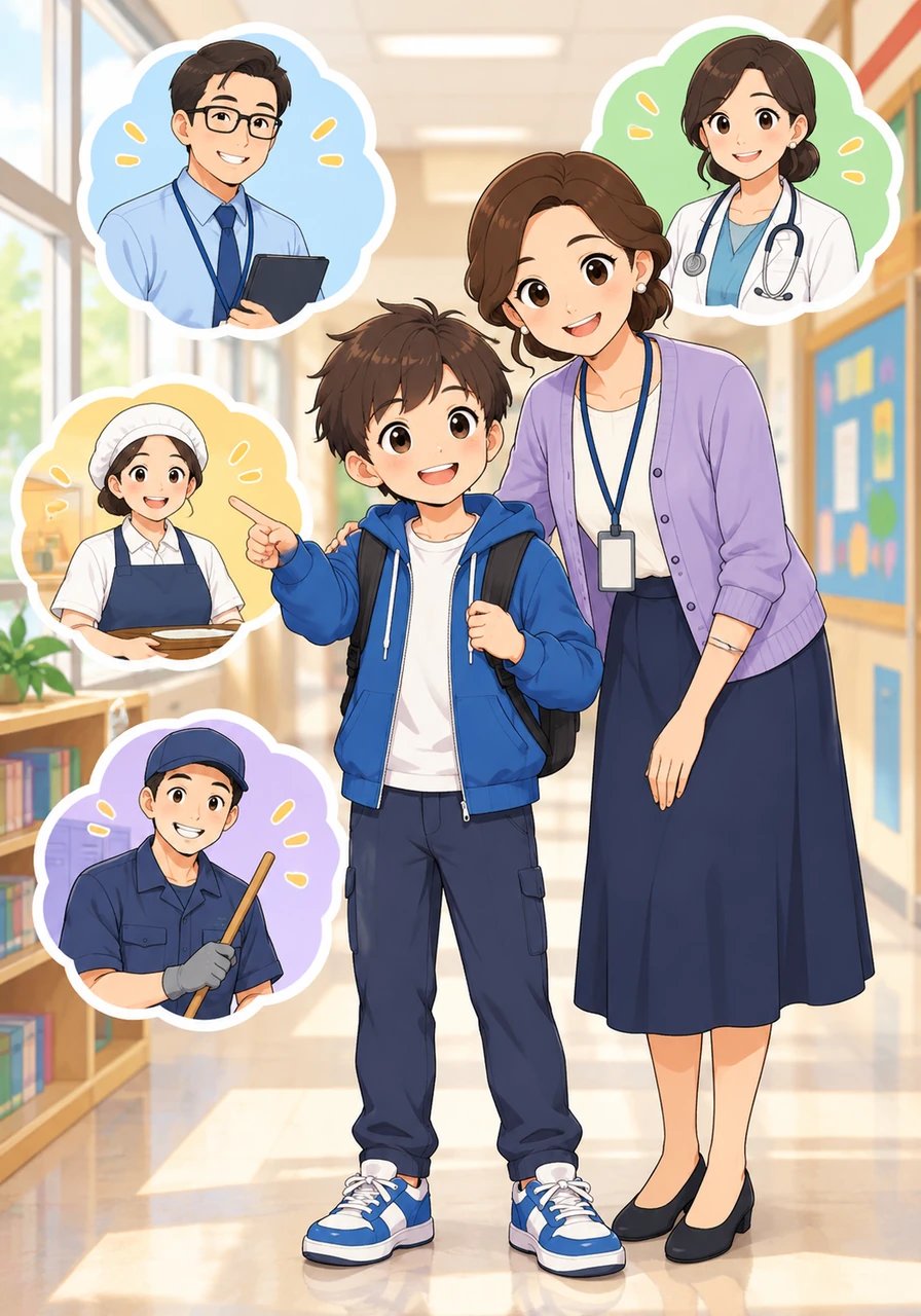 He highlighted icons representing different support staff around the campus. You can always talk to our wonderful teachers like Mrs. Vargas, or visit our school counselor, social worker, and school psychologists, Jayden explained. They are trained to offer guidance, comfort us, and help us navigate tricky feelings safely.