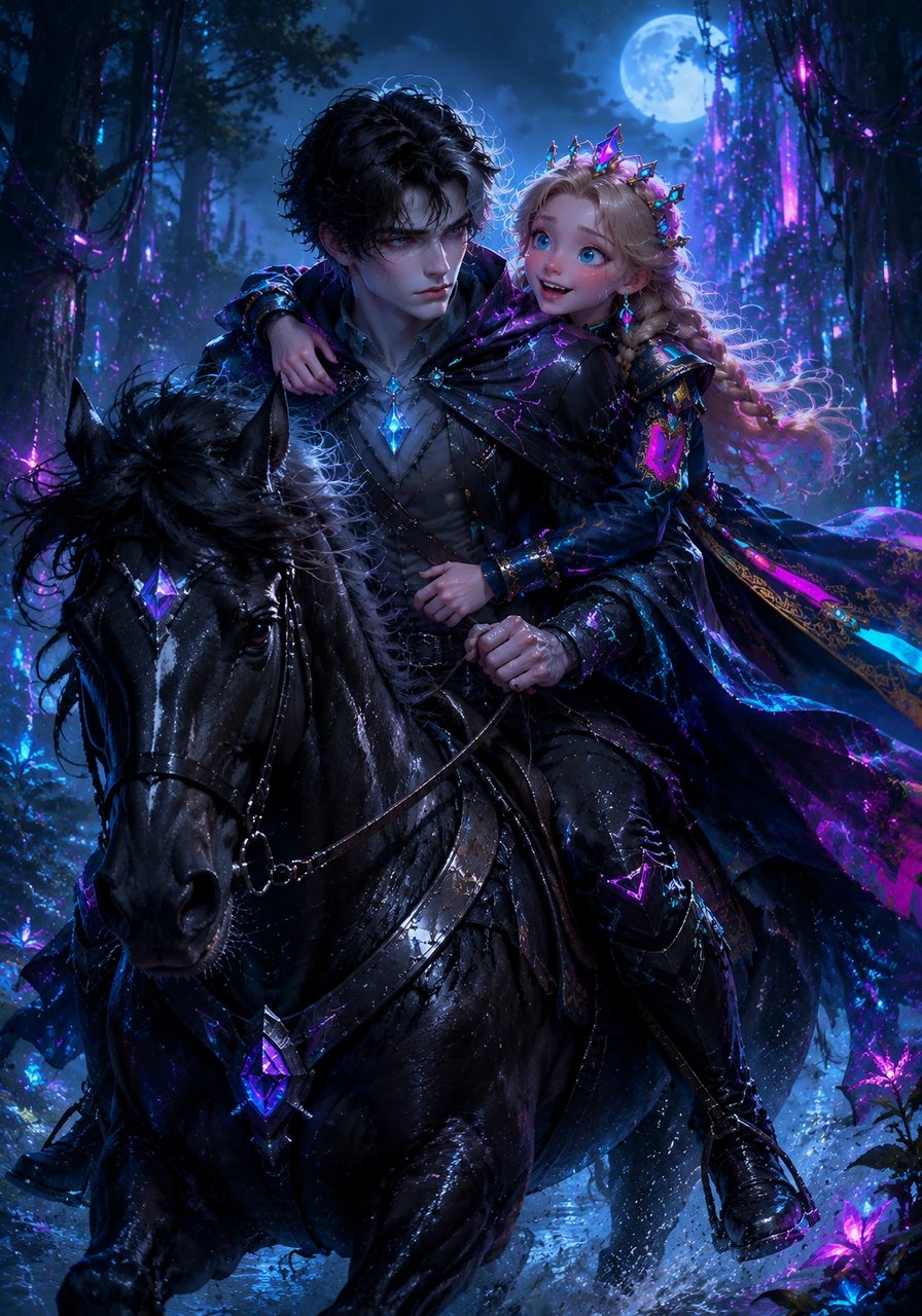 Surprised but overjoyed to see her brother, Doruntina leaps onto the back of his swift horse, completely unaware of the tragedy that has befallen their family. As they ride back together through the moonlit forests, she notices that his clothes smell of damp earth and his hair is covered in white dust.