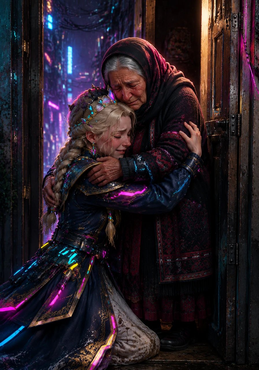 Doruntina knocks on the heavy wooden door of her old home, and her frail mother opens it in utter disbelief. As they embrace and realize the miraculous truth of how Doruntina returned, they collapse together, overwhelmed by the realization that Kostandin kept his sacred promise even from beyond the grave.