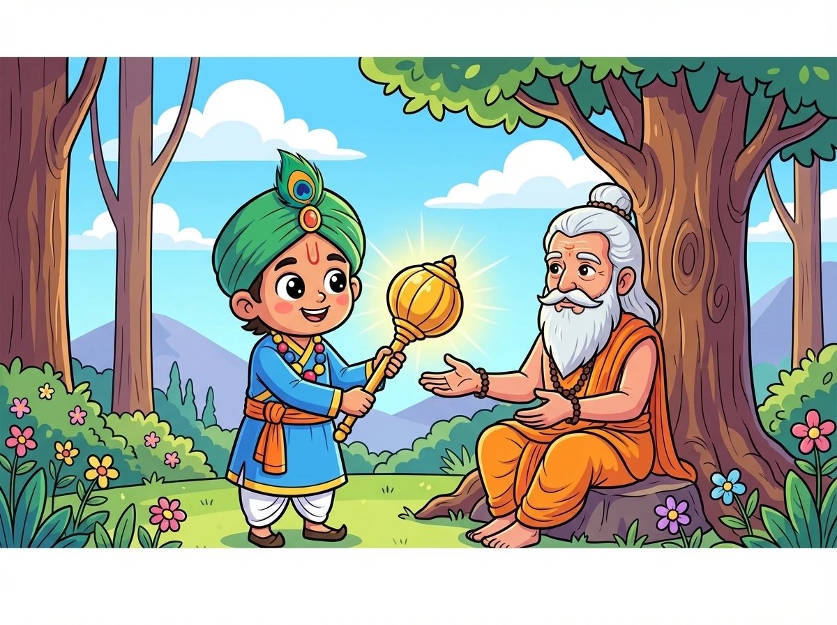 धर्मवीर ने अपनी दिव्य तलवार को वापस तपस्वी को लौटा दिया। तपस्वी ने धर्मवीर को आशीर्वाद दिया और कहा कि वह हमेशा धर्म के मार्ग पर चलता रहे।