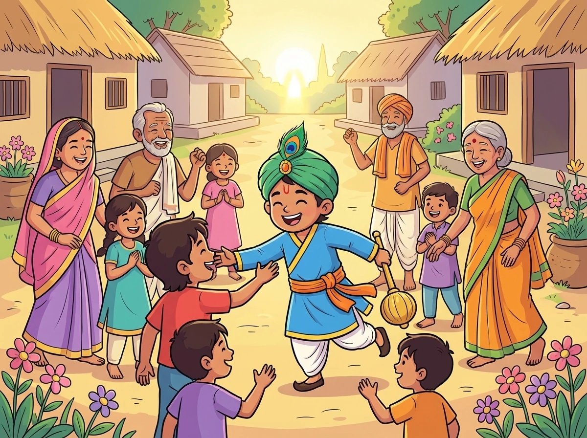 धर्मवीर ने गाँव वालों के साथ खुशी से जीवन बिताया। उसकी कहानी कलयुग में धर्म और न्याय की उम्मीद की किरण बन गई। उसने सिखाया कि बुराई कितनी भी शक्तिशाली क्यों न हो, अच्छाई हमेशा विजयी होती है।