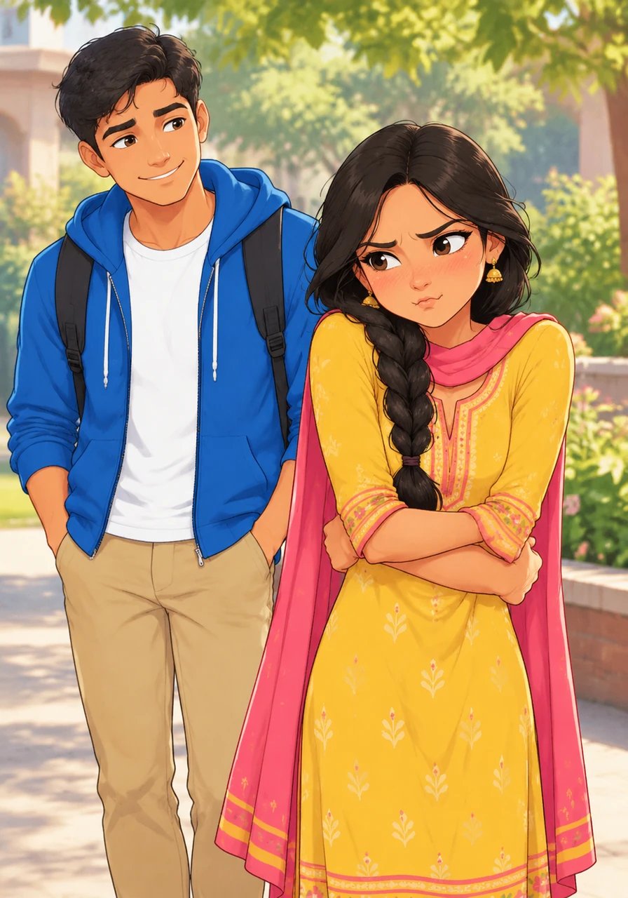 दूसरी तरफ वह भी आरव को बेहद पसंद करती थी, लेकिन झिझक और घबराहट के कारण कुछ कह नहीं पाती थी। कभी-कभी अपनी घबराहट छिपाने के लिए वह थोड़ा गुस्सा दिखा देती थी।