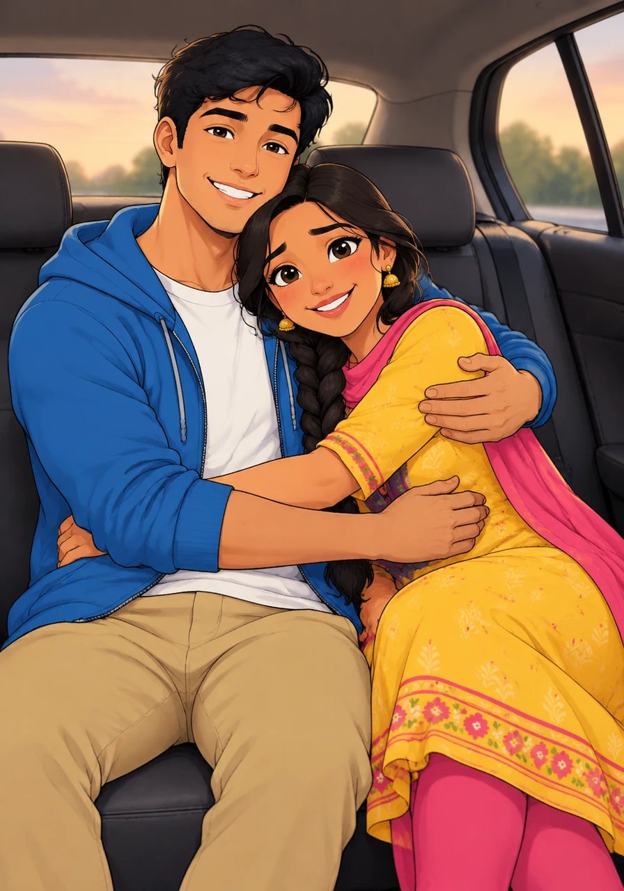 कार की पिछली सीट पर बैठकर दोनों ने एक-दूसरे को गले से लगाया। प्यार और आत्मीयता भरे इस पल में दो दिल हमेशा के लिए एक हो गए।