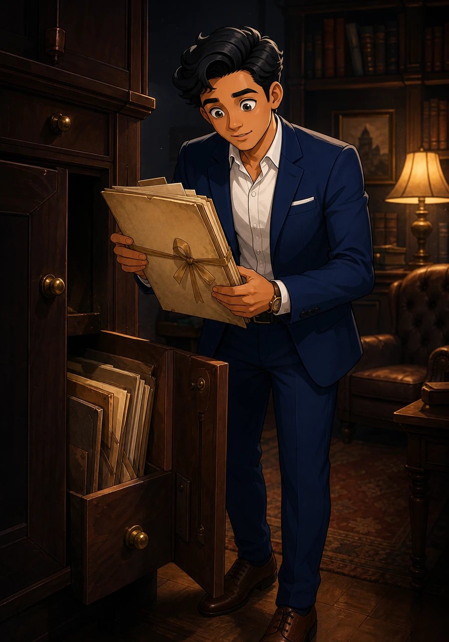 Driven by an unyielding curiosity, Rahul searched through the dark mahogany cabinets in his adoptive fathers' quiet study until he uncovered a dusty, ribbon-tied folder. Within its yellowed pages lay official birth documents bearing the name and original address of the woman who brought him into the world.