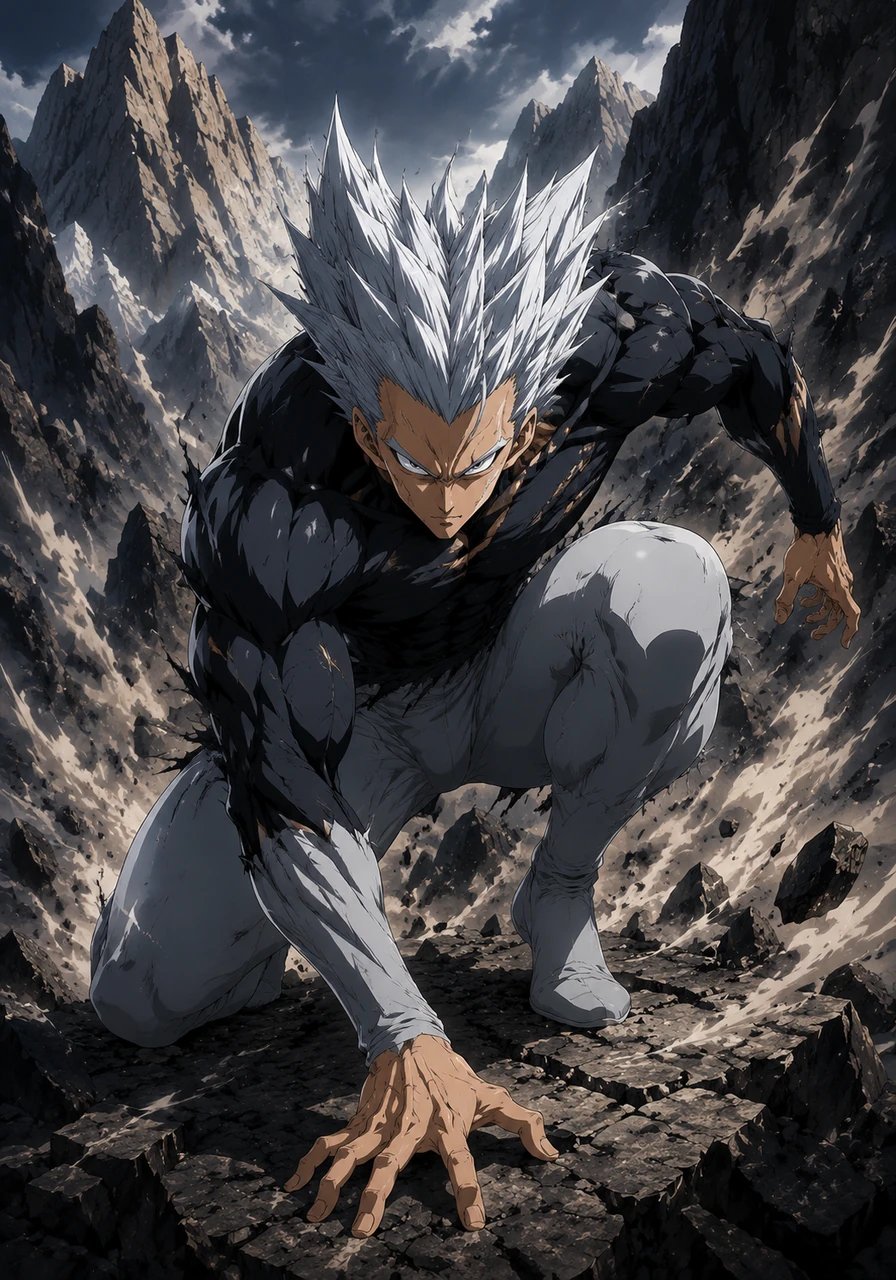 Deep within the heart of the rugged mountains, a fierce fighter named Garou channels his inner strength. He drops into his signature feral stance, muscles coiled like a spring, signaling to the world that his legendary hunt has officially begun.