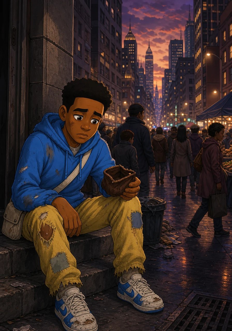 Months turned into years, and the harsh realities of life outside his father's house began to take their toll. Without his family's resources, Jaquon's small savings quickly ran dry, leaving him destitute and struggling to secure employment. Adrift in a crowded, busy city, he felt lost and uncertain of his own identity.