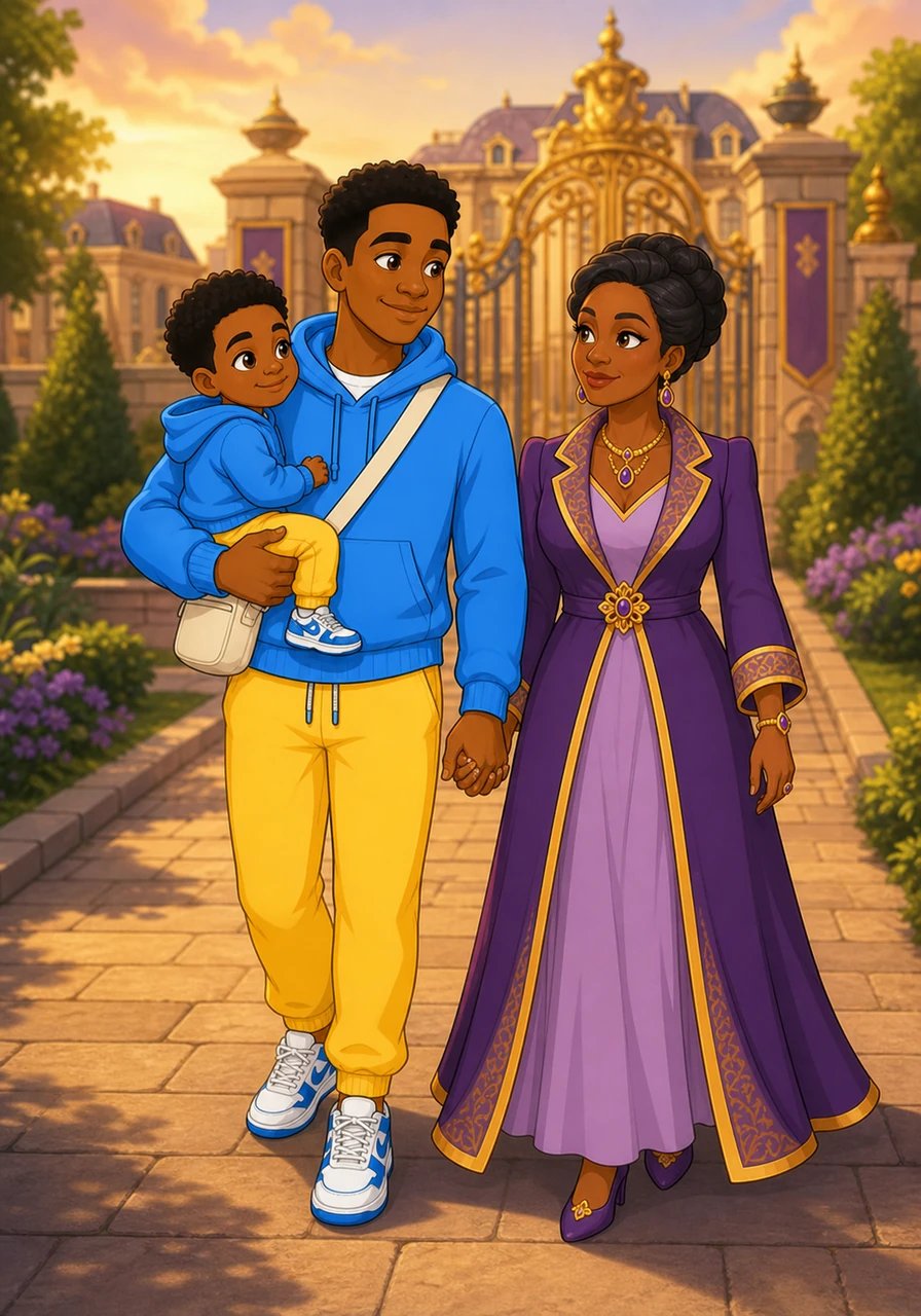 Together, the small family traveled back toward the grand estate of the automotive kingdom. Jaquon held his wife's hand and carried his young son, feeling immense pride in knowing he could now protect and provide for them. The familiar gates of his childhood home soon appeared in the distance.
