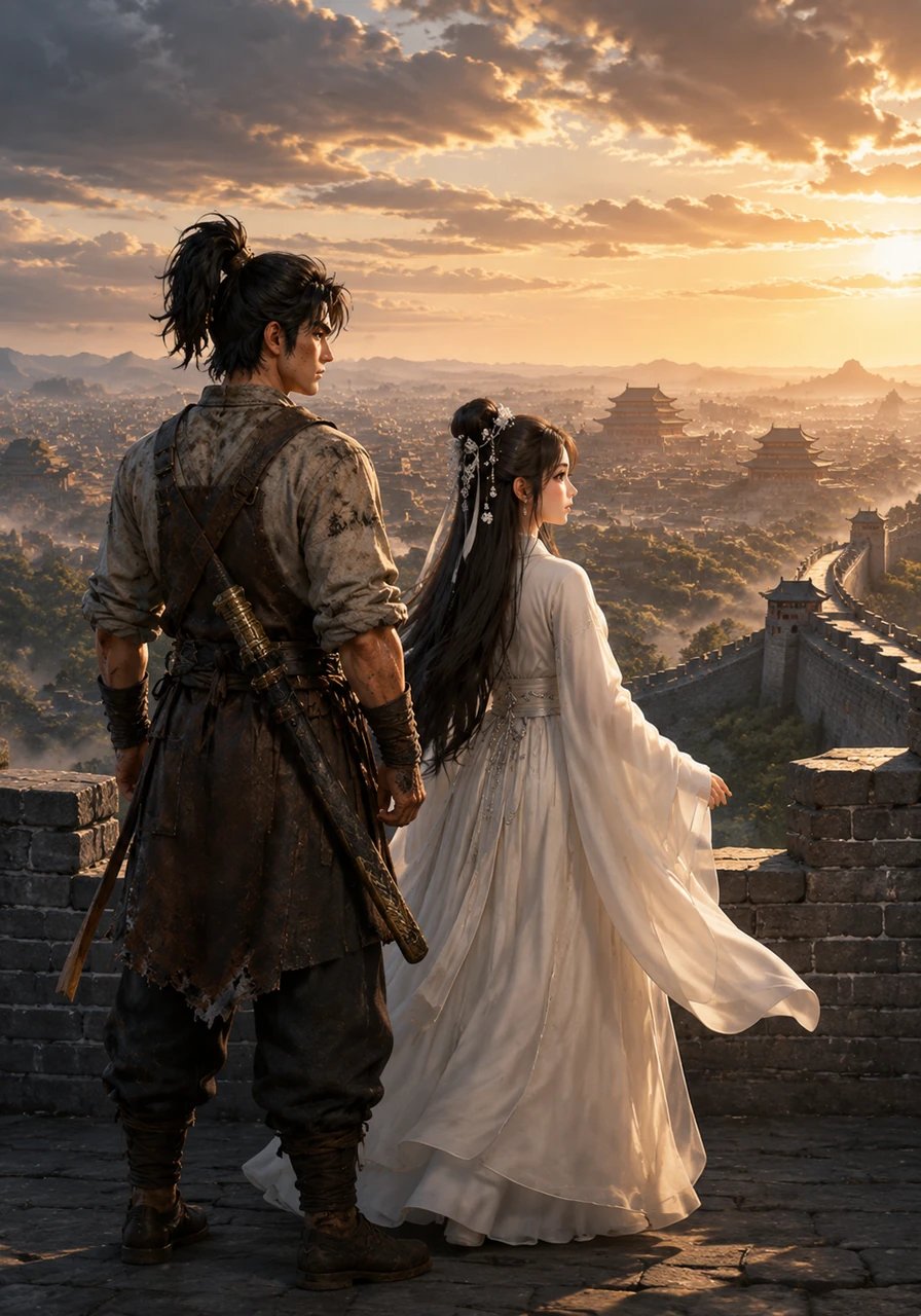 With Xueyan rescued and the Prince's plot temporarily thwarted, the two heroes stand atop the majestic Great Wall, looking out over the vast, peaceful empire. Though they know this is only the beginning of a seven-volume journey filled with many more trials, they swear to face the future together, forever bound to the sword.