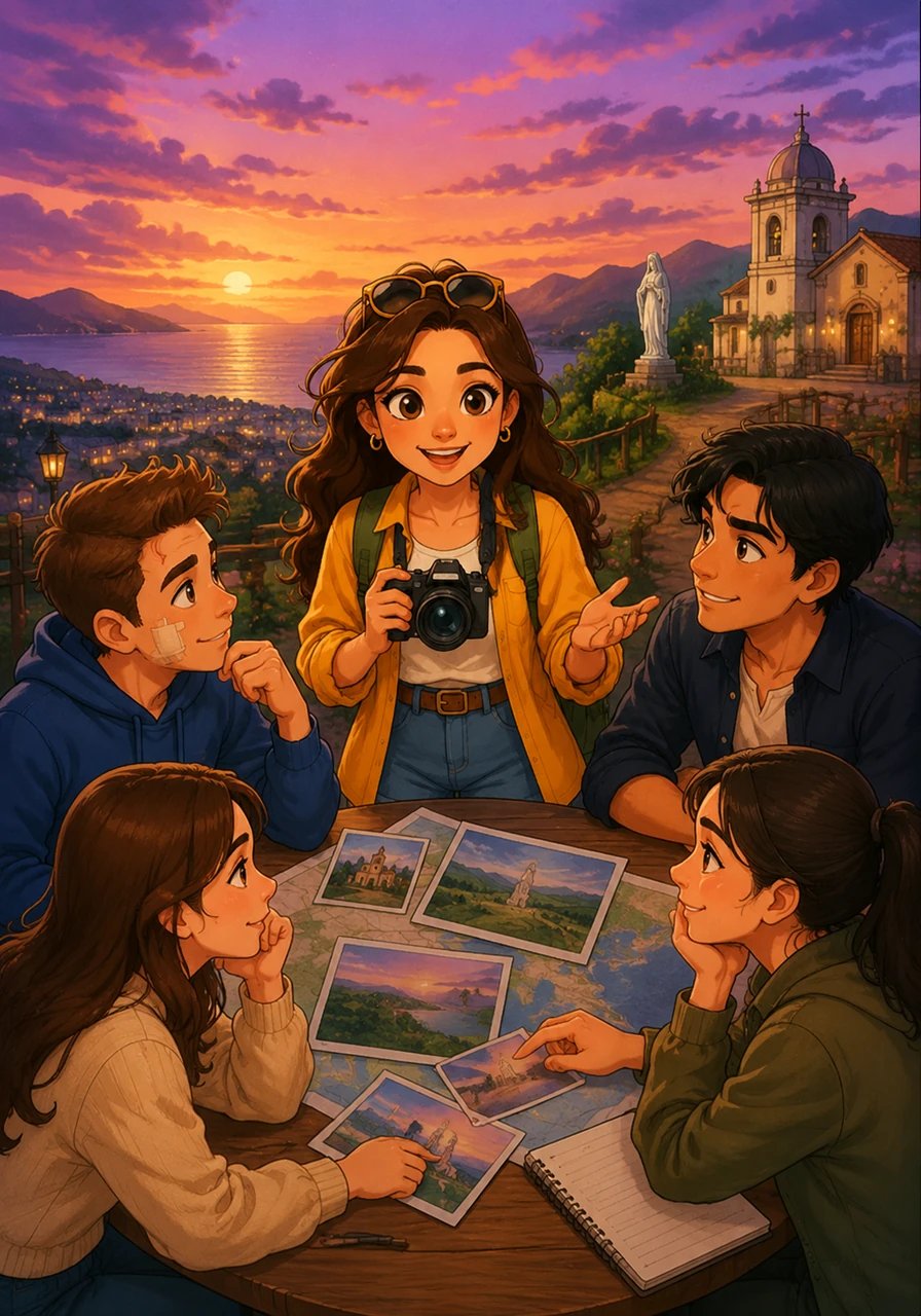 As twilight paints the sky over La Paz, Leyte in shades of violet and amber, Sthea gathers her four closest friends to plan their second anniversary. She proposes visiting Our Lady of Peace and Good Voyage Parish before heading to the scenic hills of Kalabato. Clutching her camera tightly, she smiles warmly, fully convinced that their friendship is indestructible.