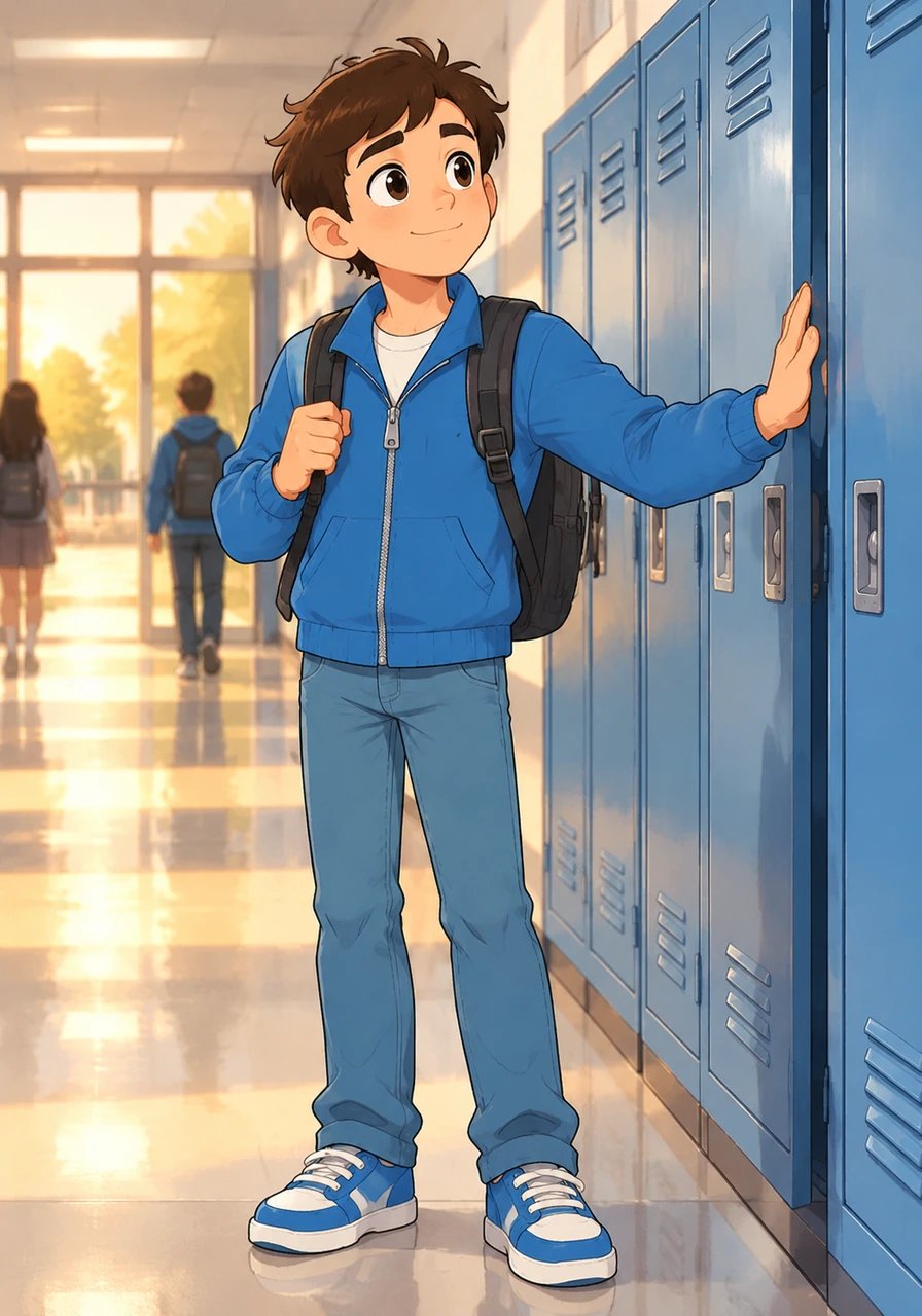 As the final bell echoes through the halls, a wave of relief and quiet pride washes over Leo. The once-intimidating corridors now feel familiar, and his backpack somehow feels much lighter than it did that morning. He slams his locker shut with confidence, knowing he has survived—and even enjoyed—his very first day.