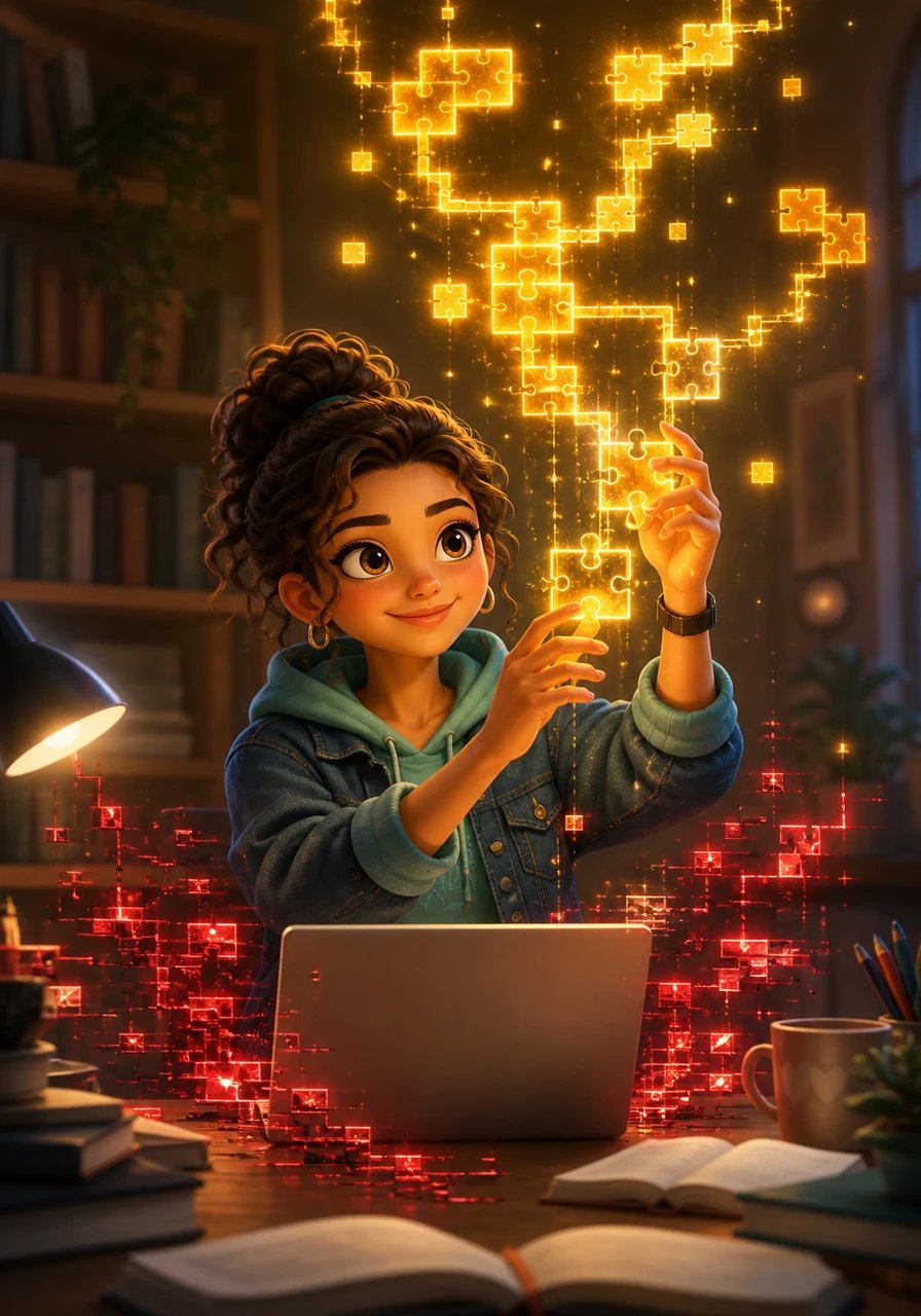 Treating every programming hurdle as a stepping stone, Maya turns glowing red syntax errors into bright golden pathways of opportunity. She experiments with new logic, tirelessly testing and refining until the code clicks together like pieces of a breathtaking mosaic. Her resilience transforms a moment of doubt into a triumph of creative problem-solving.
