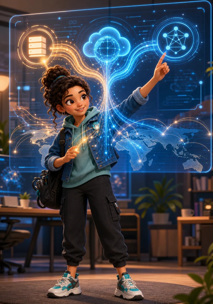 With renewed confidence, Maya connects Agri Sense Pro and Solar IQ to a global cloud network, watching streams of data light up in harmonious blues and warm ambers. The complex software now runs effortlessly, bridging the gap between artistic vision and real-world impact. She smiles as she prepares to share her creations with communities across the globe.