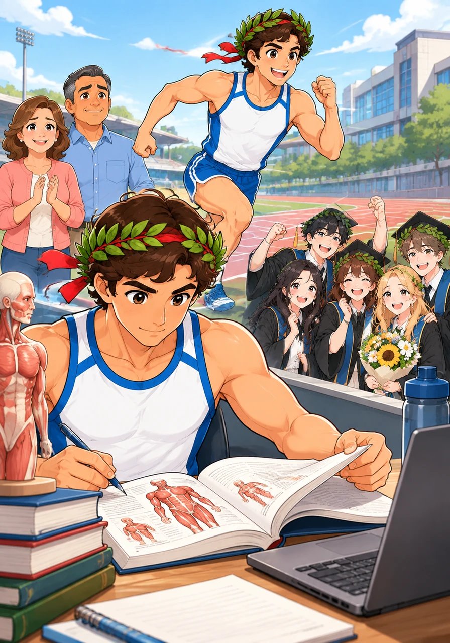 Tra quaderni di anatomia e lezioni sulla preparazione atletica, Antonino applica sul campo la teoria appresa sui libri. Trova un perfetto equilibrio tra lo sforzo fisico dei match agonistici e la concentrazione richiesta dallo studio universitario.