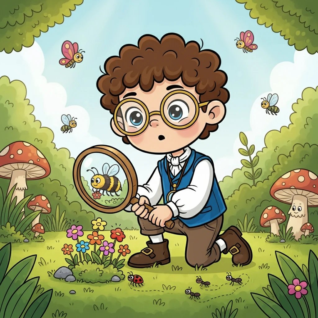 Curiozitatea l-a împins pe Robert să învețe mai multe despre lumea mică. A început să studieze plante și insecte, punându-le sub o lupă simplă. Își dorea să vadă mai mult, să descopere secretele ascunse.