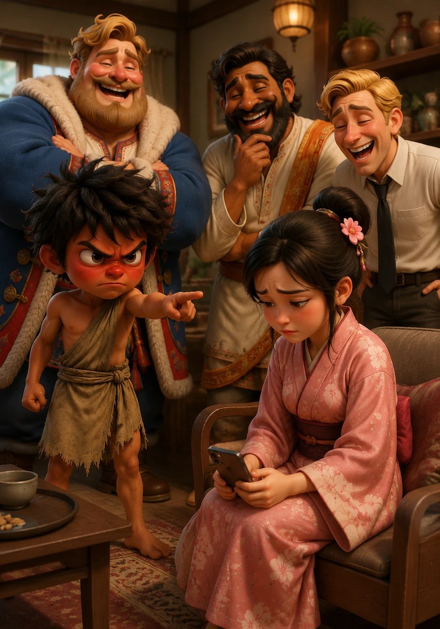 The room erupted into laughter as Japan silently tried to save the embarrassing photo to her phone. China noticed the sneaky movement and sternly called out Japan's name twice until she slowly and guiltily put her phone away.
