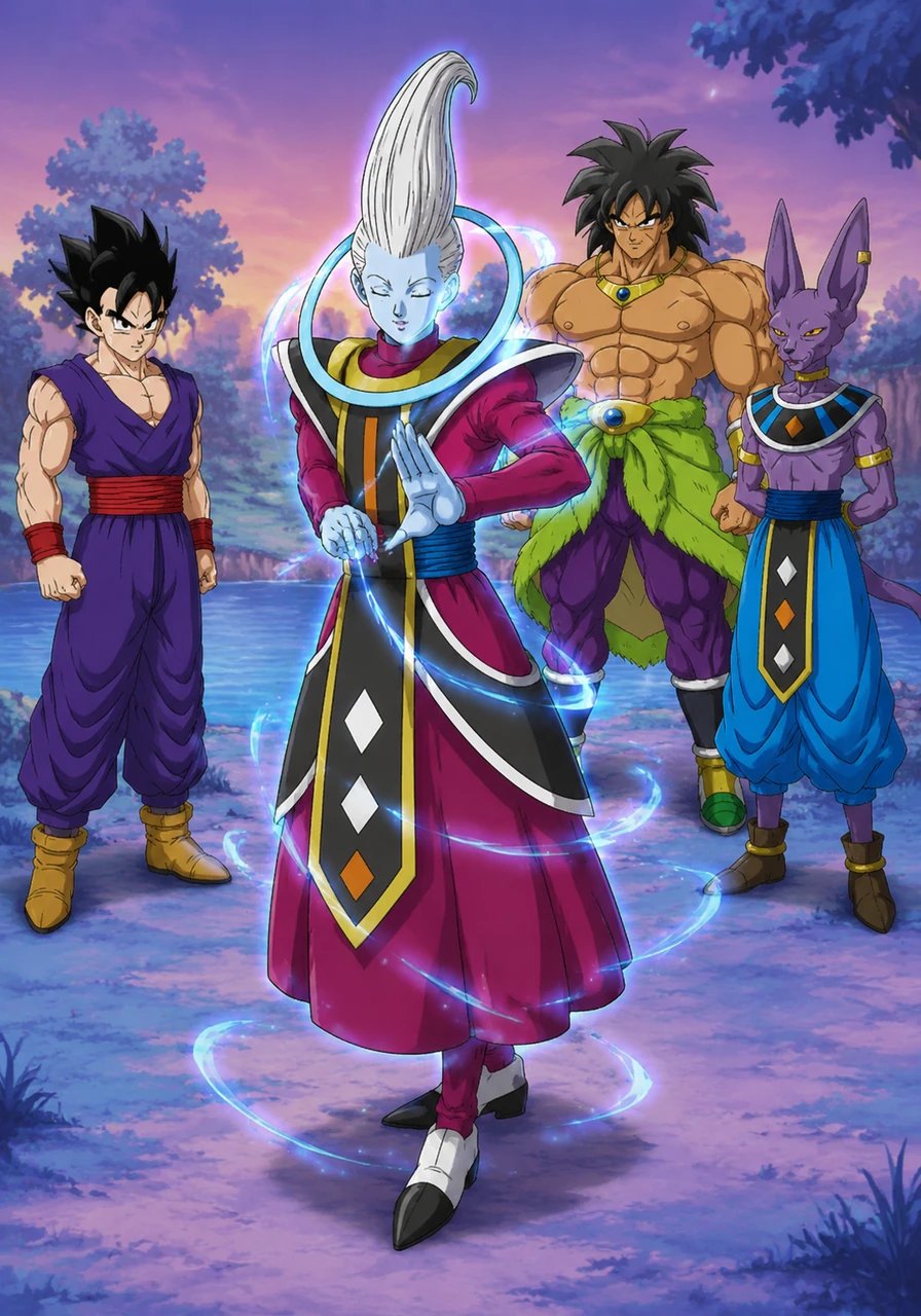 Proposing a different approach to their training, Whis suggests focusing on internal control and energy manipulation. He demonstrates a series of slow, fluid movements and precise breathing techniques designed to harmonize their energy. He emphasizes that mastery over oneself is the ultimate path to true strength.