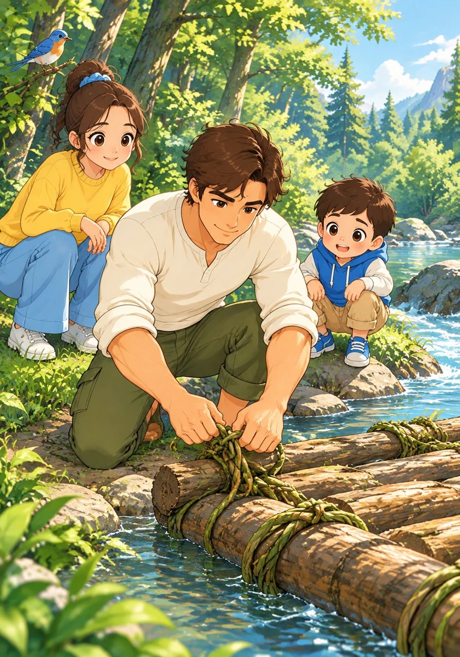 As the years pass, Leo’s hands grow stronger. He tries to build a raft from fallen limbs and vines, failing many times but learning how to tie a knot that holds and how to balance weight against the current.