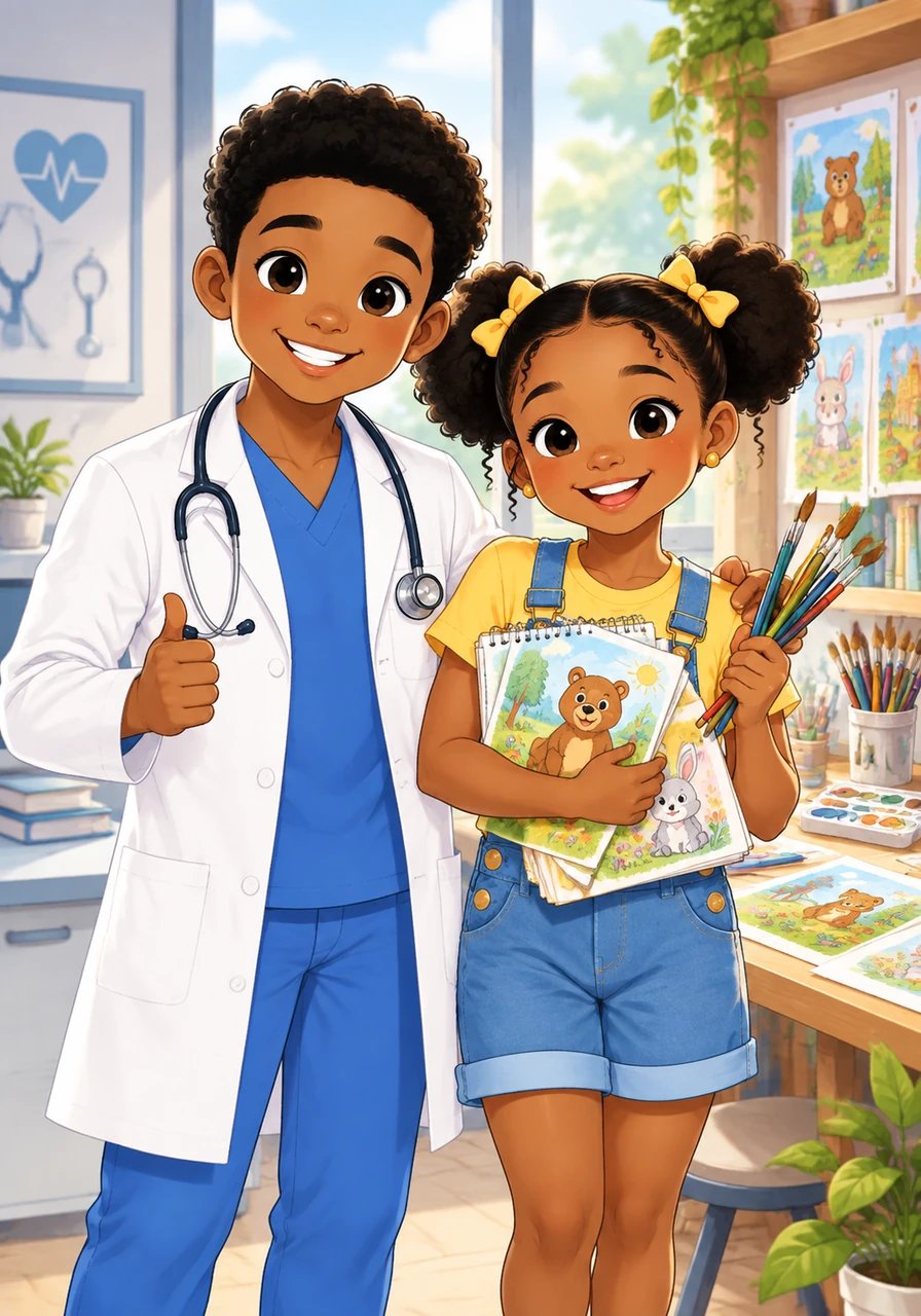 Anos mais tarde, o trabalho árduo deu frutos abençoados. Lucas conquistou a diplomação em medicina para cuidar das pessoas, enquanto Maya tornou-se uma renomada ilustradora de livros infantis. O sucesso da dupla mostrava que o otimismo e a força interna podiam transformar o destino.