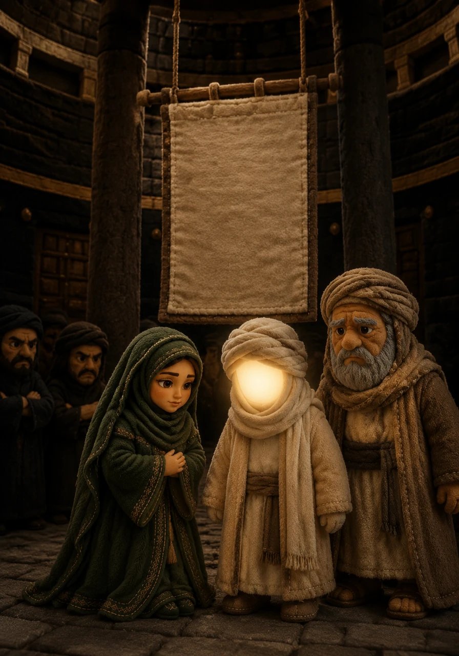 The decree was finalized and hung inside the sacred Kaaba, sealing a strict social and economic boycott against the Prophet, his followers, and the entire clan of Banu Hashim. No one in Makkah was allowed to trade with them, speak to them, or offer them any form of support.