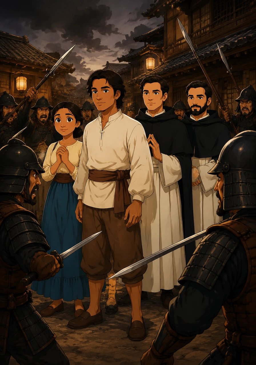 Hindi nagtagal, nadakip si Lorenzo at ang kanyang tatlong kaibigang misyonero ng mga sundalo at dinala sa lungsod ng Nagasaki. Doon ay pilit silang pinangakuan ng kalayaan at kayamanan kung itatakwil lamang nila ang kanilang pananampalataya. Ngunit sa kabila ng takot at panggigipit, hindi natagag ang puso ni Lorenzo at ng kanyang mga kasama.