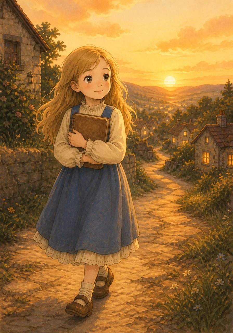 En rentrant chez elle alors que le soleil se couche à l'horizon, Louise serre fort son précieux carnet contre sa poitrine. Elle a compris aujourd'hui que la persévérance et le plaisir d'apprendre sont les clés de toutes les grandes réussites. Désormais, chaque erreur ne sera pour elle qu'un nouveau pas vers la réalisation de ses rêves.
