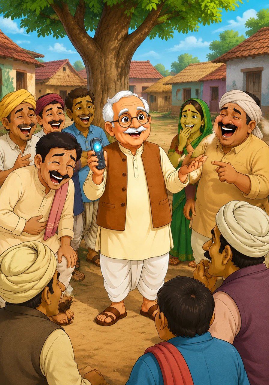 हरि दादा ने गाँव के चौक पर सबको इस जादुई रिमोट के बारे में बताया, लेकिन किसी ने उनकी बात पर यकीन नहीं किया। सबने इसे एक बूढ़े आदमी की कल्पना समझकर हँसी में उड़ा दिया।
