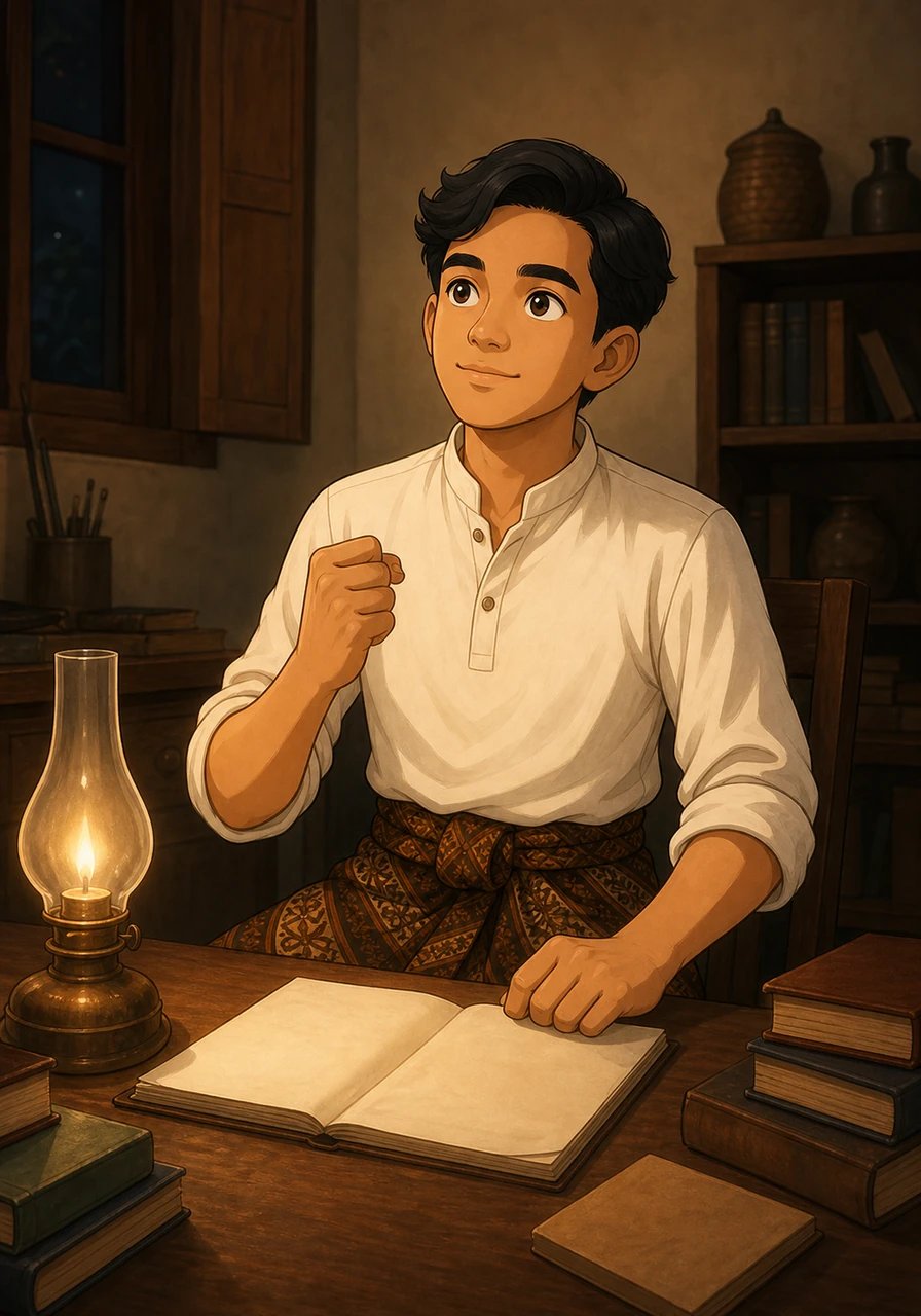 Through his tireless studies, Soewardi discovered a profound truth that lit up his soul. True freedom could never be won by swords or cannons, but by freeing the minds and hearts of young people through education. He vowed to return home and build a sanctuary where every child could learn without fear or boundary.