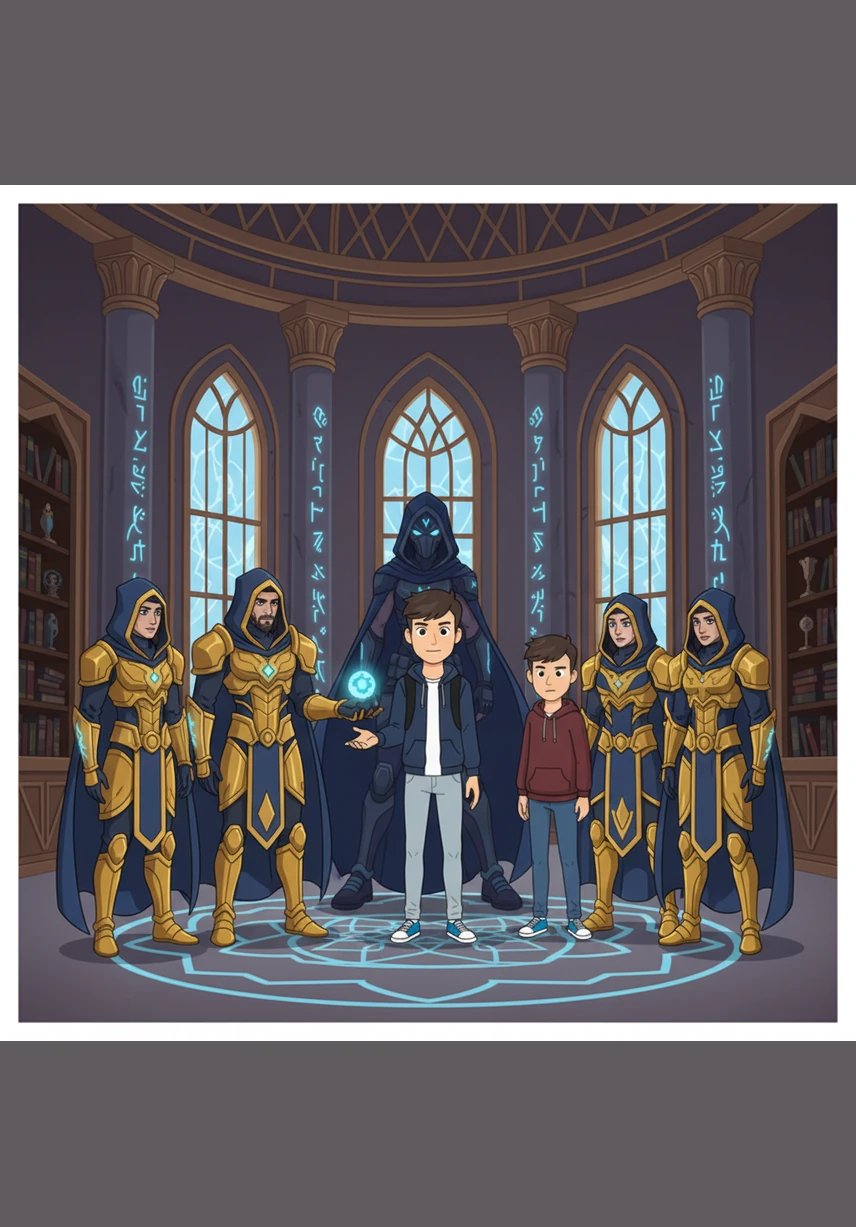 Inmitten des Chaos treten die Archonten hervor, hochmütige Magier in goldverzierten Rüstungen, die Alaric in einem prächtigen Saal umzingeln. Sie fordern ihn auf, sein Wissen über die unendliche Bibliothek mit ihnen zu teilen, um eine neue Weltordnung zu errichten, in der nur die Elite über die Magie herrscht.
