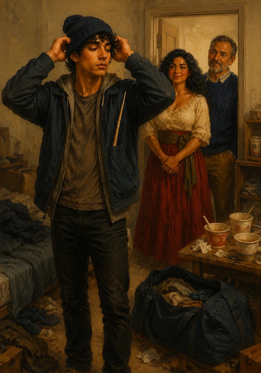 Preparing for his first day, Jacob pulls a navy beanie tight over his unruly hair and tucks a slim birch wand into his jacket pocket. The apartment around him is a mess of ramen cups and duffel bags, smelling of dust and the faint scent of cumin.