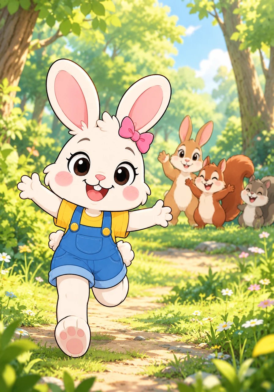 Luna corrió felizmente por todo el bosque para reencontrarse con sus amigos, rebosante de energía y alegría. Desde ese día, aprendió que comer muchos dulces nos enferma, pero las frutas y verduras nos cuidan paso a paso y nos dan el verdadero superpoder de estar sanos y fuertes.