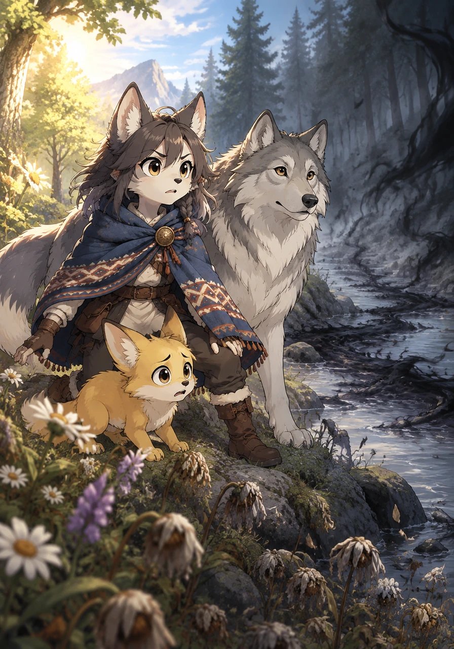 One crisp morning, Lyra notices an unsettling chill creeping over her woodland sanctuary as bright wild blossoms begin to wither. A strange shadow spreads across the clear stream, turning the once lively forest quiet and pale. With her keen instincts, Lyra knows something is disturbing the balance of nature.