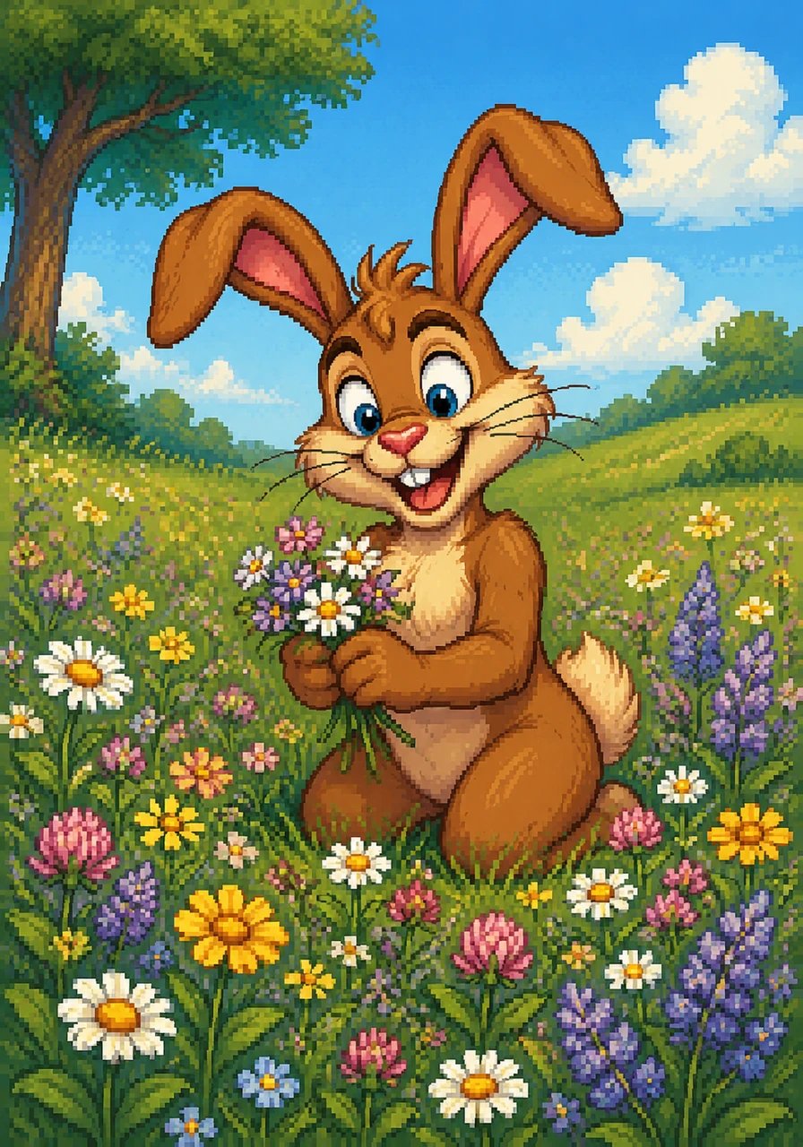 Barnaby then found a beautiful patch of wild flowers and spent time picking them, laughing and playing without a care in the world. He felt completely relaxed and certain of his victory.