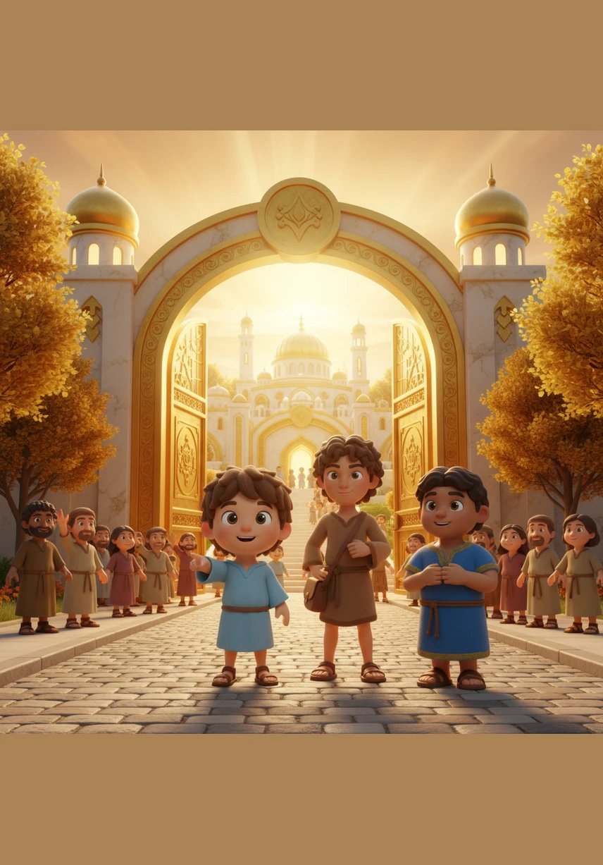 Finally, Caleb reaches Z for Zion, a beautiful golden city with shining gates where everyone is happy and the journey of faith and learning continues.